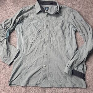 Khul Men's Medium Long Sleeve Button Up 100% Nylon Airspeed Shirt Outdoor Light